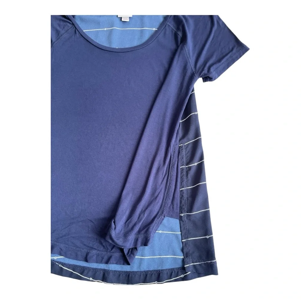 Merona Navy Blue Nautical Knots Blouse Top Shirt Size Small - Picture 6 of 8
